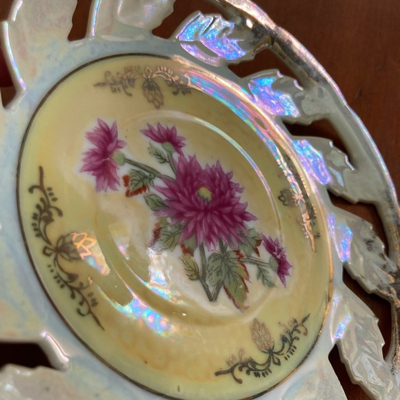 Vintage Japan Pink Dahlia Floral Saucer Plate - 1972 - Picture 6 of 9